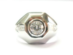 Vintage Old European Diamond Ring Platinum .96Ct G-SI1 EYE CLEAN