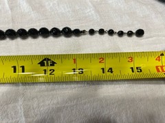 Vintage M.I. Western Germany Black Faceted Glass Necklace 16” + Earrings