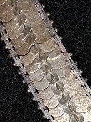 Gorgeous Textured Flat Link Sterling Silver 925 7.5” Safety Latch Bracelet