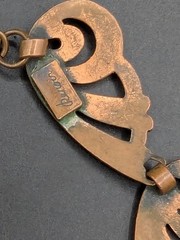 Vintage Renoir Copper Necklace Mid Century Modern MCM Signed Scroll Choker 1950s