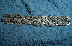 VINTAGE 800 FINE STERLING MARCASITE 6.5″ LINK BRACELET 12MM WIDE 21.7 GRAMS