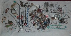Vintage jewelry lot. Modern earrings necklaces bracelets Mix