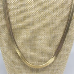 Vintage Flat Chain Necklace Gold Tone Classic 24 Inch