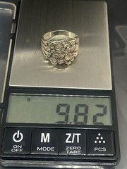 Vintage Unisex Sterling Silver 925 BRUTALIST Freeform Nugget 11.25 Ring 9.82g