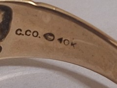 Vintage Signed CCO 10k Multi Tone Gold Leaf Black Hills Style Band Ring Size