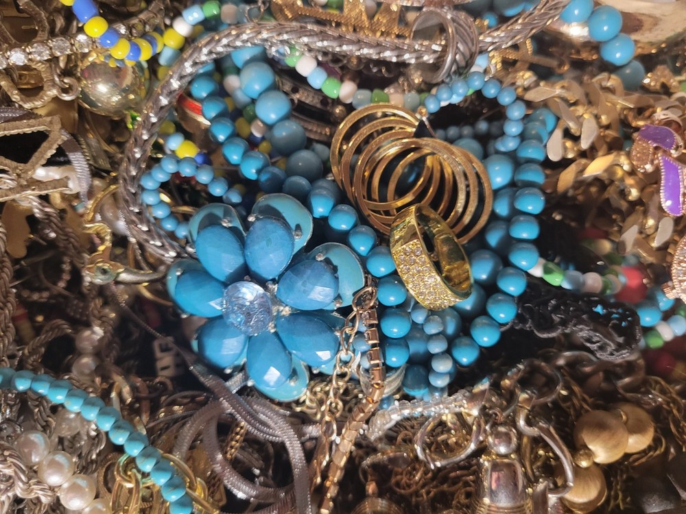 HUGE 8 Lbs Jewelry WEARABLE Lot Tangled Unsearched TREASURE