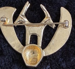 Imp Ibex Double Headed Goat Israel Goddes Hala Modernist Impala Gold Brooch