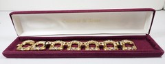 Camrose and Kross Jacqueline Kennedy JBK Blue Rhinestone Chain Link Bracelet COA