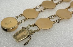 Vintage 14k Gold Chinese Symbol Character Link Bracelet – 12.8 Grams, 13mm Wide