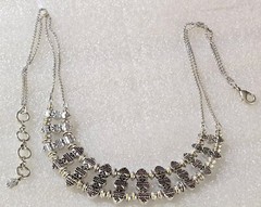 Lucky Brand Ethnic Etruscan style Blue Cabochons 2 Strand Chain Necklace