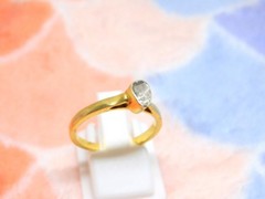 14k Gold Plated Natural Diamond Ring, Rose Cut Diamond 925 Sterling Silver Ring