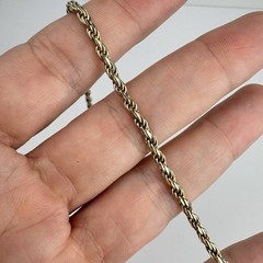 Vintage HCT Italy Gold Plated Sterling Silver Twisted Rope Chain Bracelet 7.75”
