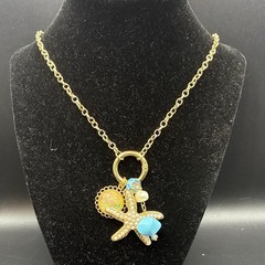Gorgeous Vintage Sun, Sea, Sky & Starfish Charms on Gold Plated Chain Necklace