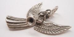 VTG STERLING SILVER PENDANT ANGEL WITH HORN