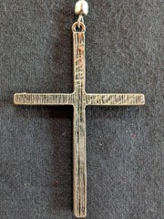 Women’s Vintage VCLM Silver Tone Beaded Cross Necklace