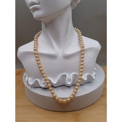 Vintage 1950s Made in Japan Single Strand Champagne Simulated Pearl Necklace