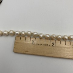 Vintage Freshwater Irregular Baroque Drop Pearl Necklace 20″ 6mm Round Box Clasp