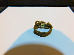 Vintage Silver Tone Intricate Adjustable Belt Style Ring Size 6 See Photos