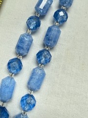 W. GERMANY Blue Lucite Acrylic 2 Strand Bead Necklace