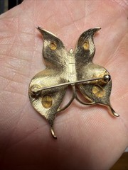 Vintage Trifari Alfred Philippe Butterfly Brooch With Crystals, 1950-1960s