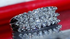 14k white gold ring 1.00ct natural diamond sz 5 wedding band vintage 7.10g N3676