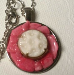 MaryBee Silver Tone 20″ Chain W/1″ Coral Chip Pendant Necklace 12-01-2021