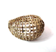 VINTAGE WOMENS 925 STERLING SILVER FANCY RING SIZE 6.75 & TOP 15MM WIDE
