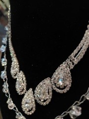 2 vintage crystal necklaces & earrings. 1970’s