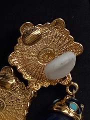 Jose Barrera Faux Pearl, Crystal & Resin Brooch/Pendant&Earrings BLUE