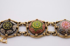 Vintage 1970’s Celebrity Moroccan Matrix Panel Bracelet by Delizza & Elster