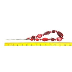 Vintage Women’s Chunky Acrylic Stones Necklace Burgundy 8.5 + 4 Inches