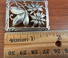 Vintage BB Sterling Silver Sculpted Floral Brooch Pin Binder Brothers 12 Grams