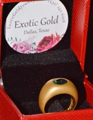NATURAL 1.62CT EMERALD SOLID 750 18K GOLD MATTE DOME RING MODERNIST SIGNET STYLE