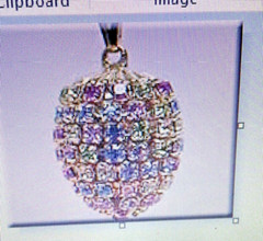 Pendant Kit Finch Painted Gold Egg Blue Crystals Goldtone Chain Instructions New