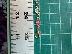 Glasses Holder Or Necklace 24 In Gold Chain Multi Color Rhinestone Faceted Bezel