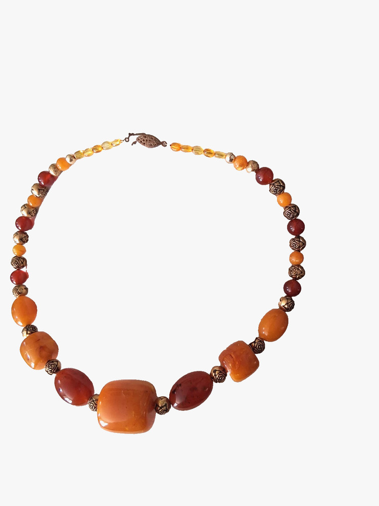 vintage amber varied butterscotch and egg yolk beads
