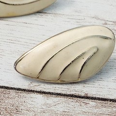 Vintage Earrings For Pierced Ears – Cream & Gold Tone – Poor Condition