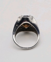 Sterling Silver Vintage 4.00ct Smoky Quartz Ring Size 6.5 Unidentified Mark