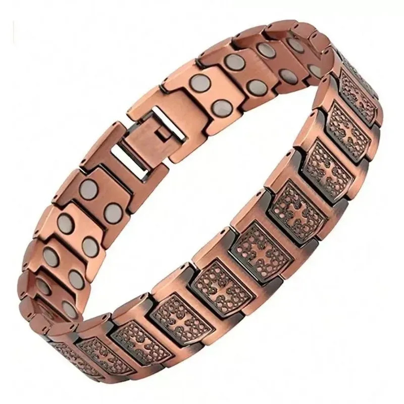 Unisex Bracelet, Arthritis Pain Relief, Vintage Retro, Magnetic, Red Copper