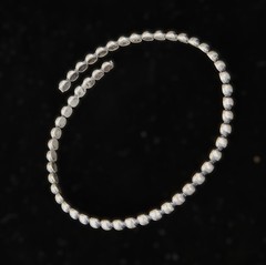 Vintage Beaded STERLING? BRACELET Gothic Hippie Boho Mexican-style .. H1113