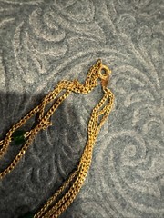 Barrel Cut Bead Gold Tone Choker Necklace 17” Long