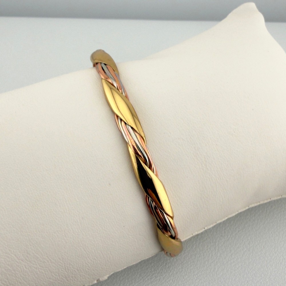 Vintage Sergio Lub Grapevine Copper Brass Cuff Bracelet