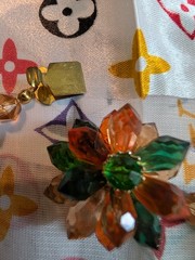 Vintage 1950s Signed Western Germany Art Cluster Fringe Necklace Amber…
