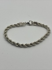 VTG Sterling Silver Rope Bracelet-7 Inches 4.4mm Wide