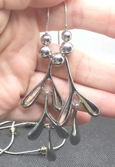 Vintage Silver Tone Chain Necklace 32in. Pedant