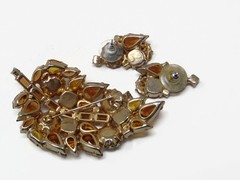 Juliana Style Vintage Topaz Rhinestone Baroque Pearl Brooch Earring Set Fall