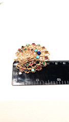 Vintage Peacock Brooch 14kt Gold with Gemstones