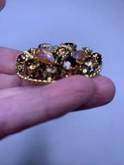 Aurora boreal brooch pin carved shells prong set Signed￼ Australia Browns C4￼
