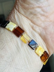 14K Gold Sterling Elastic Stretchy Beads Amber Bracelet Genuine Assorted Colors