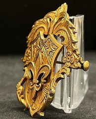 France 1920´ old beauty brooch fleur-de-lis shield, Art Nouveau design elegant